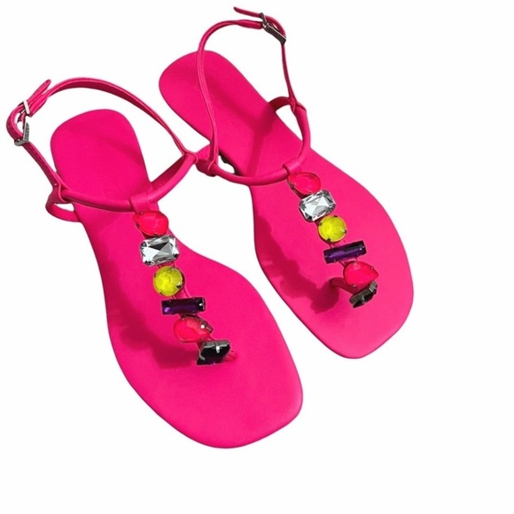 Schutz Women's Pink T-Strap Sandals Size 8M - Picture 4 of 4